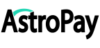 AstroPay logo in black with a blue swash at the top left between the  