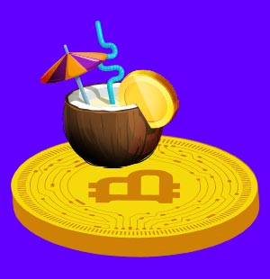Coconut drink on top of bitcoin